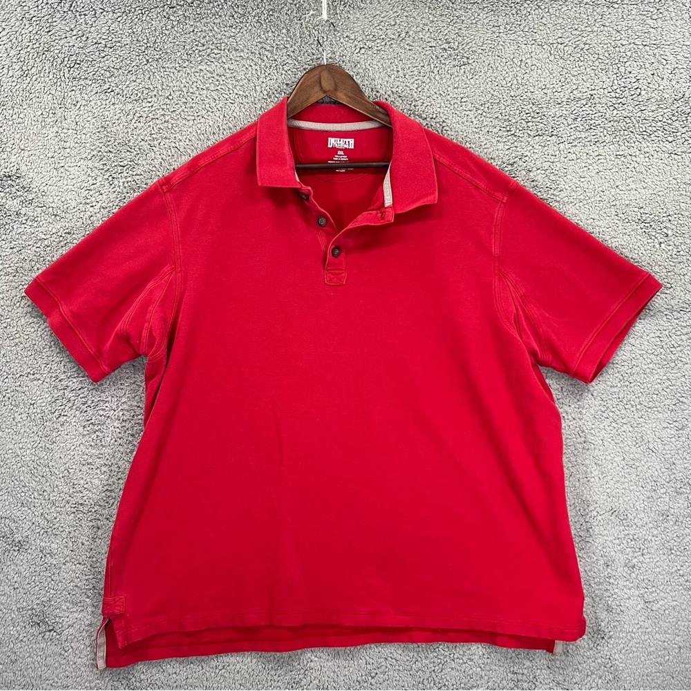 Duluth Trading Polo Shirt 100% Cotton Red Men Size 2XL XXL